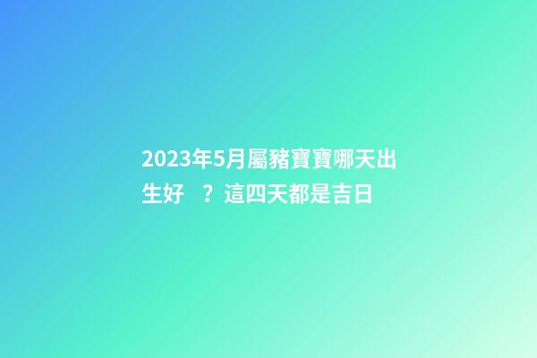 2023年5月屬豬寶寶哪天出生好？這四天都是吉日